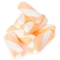 Jumbo Marshmallow Twists - Orange & White in clear cello bag with Header Card